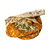 Lahmacun with fried eggplant (Turkish pizza)